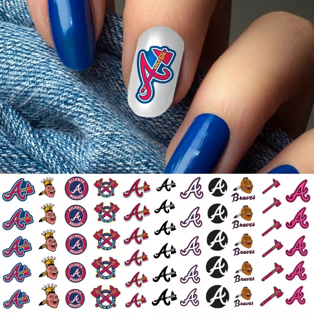 💌BO/GO$6 Atlanta Braves Nail Decals ⚾️  MLB